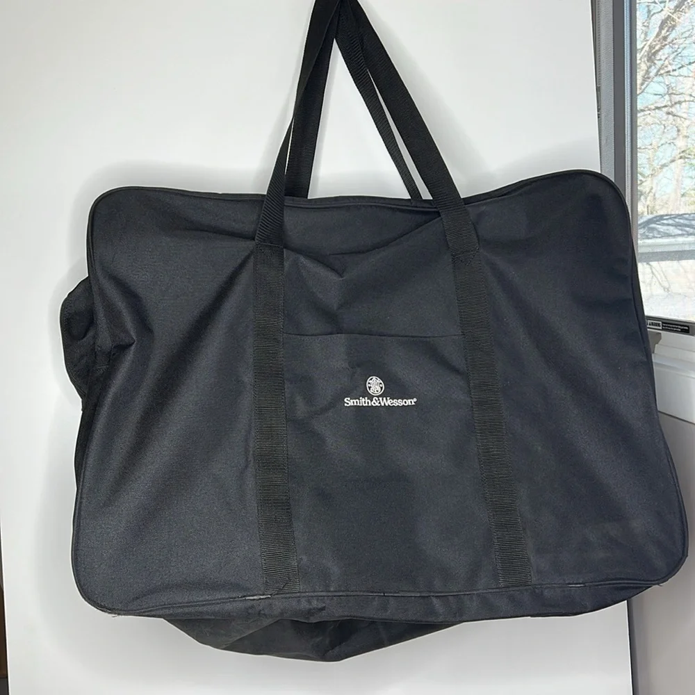 Smith & Wesson XL Black Canvas Double Handle Double Zipper Travel Duffel Bag